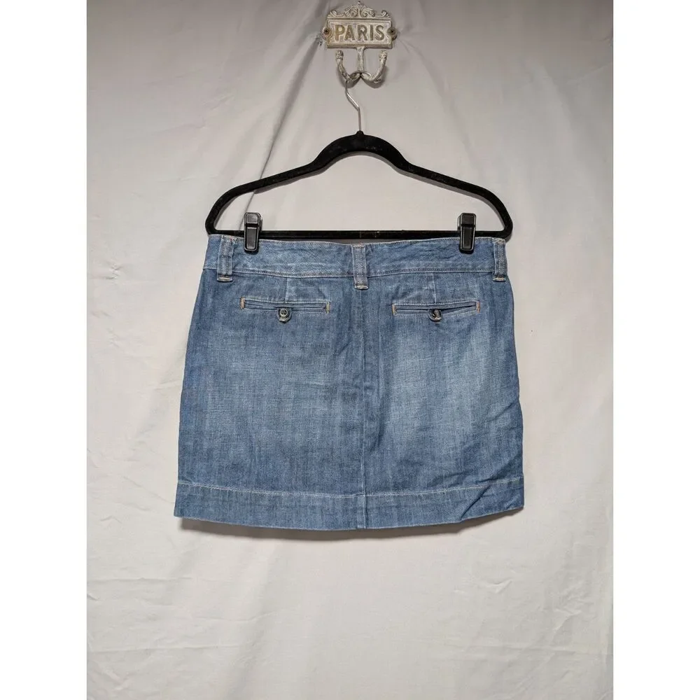 Gap Jeans Medium Wash Denim Blue Jean Mini Skirt Casual Cotton‎ Women's 10
